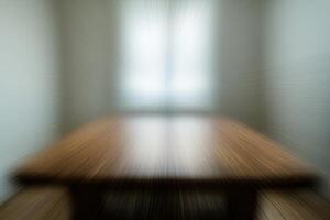 A blurry image of a table in a room photo