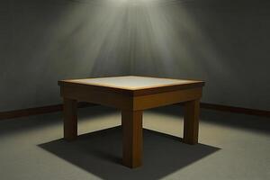 A table with light shining through it photo