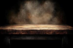 A table with smoke coming out of it photo