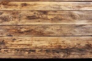 A close up of a wooden table with a dark background photo
