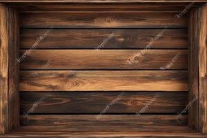 Wooden shelf with empty space photo