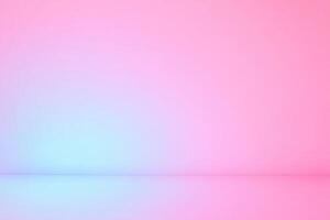 A pink and blue room with a light coming from the wall photo