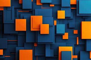 Blue and orange squares on a black background photo