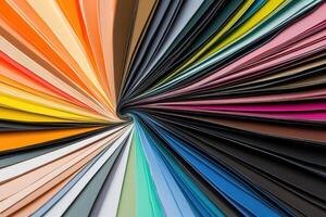 Colorful paper spiral with many different colors photo