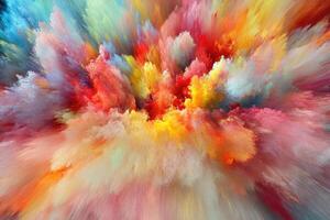 Colorful powder explosion in the air photo