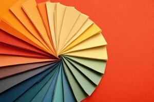 Color wheel on red background photo