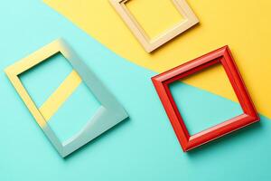 Colorful frames on a colorful background photo