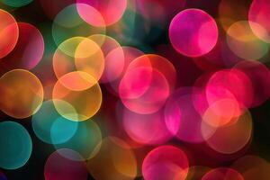 A blurry image of a colorful light bulb photo