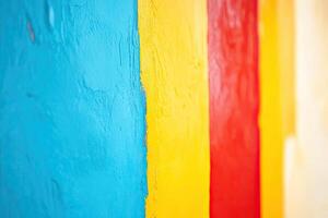 A wall painted with bright colors photo