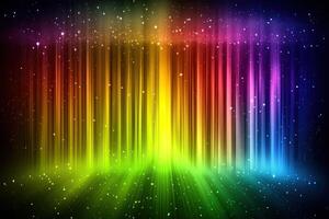 Rainbow light on a black background photo