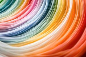 A close up of a rainbow colored fabric photo