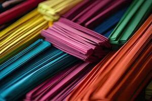 A pile of colorful paper photo
