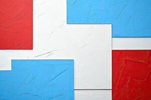 A red, white and blue abstract painting photo