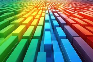 A rainbow colored background with many blocks photo
