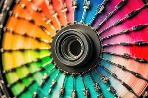 Color wheel with a camera in front of it photo