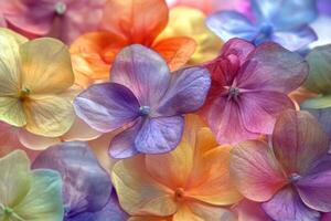 A close up of many different colored flowers photo