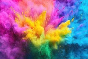 Colorful powder is being thrown into the air photo
