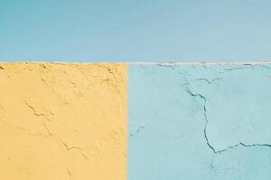 Two different colors painted on a wall photo