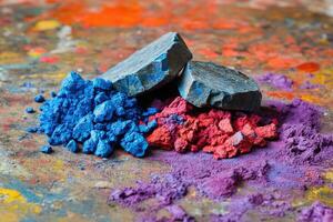 Colorful paint on a canvas photo