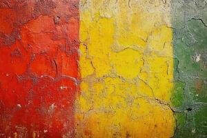 A close up of a painted wall with a colorful paint photo