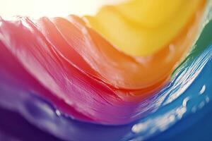 A close up of a rainbow colored liquid photo