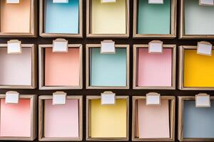 Colorful post-it notes on a wall photo