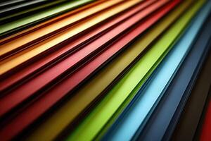 Colorful lines of paper with a black background photo