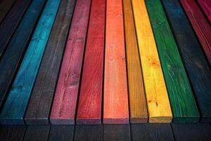 Colorful wooden boards with different colors photo