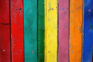 A colorful painted wall with many different colors photo