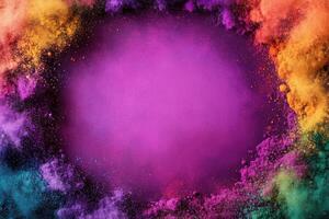 Colorful powder on a black background photo