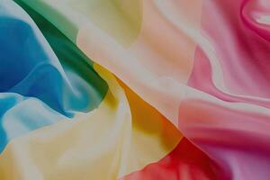 A rainbow colored flag is shown in the air photo