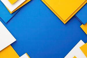 A blue and yellow background with many triangles photo