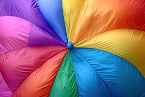 A colorful umbrella with a large opening photo