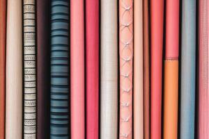 A row of colorful fabric photo