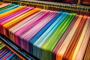 Colorful fabric in a store photo