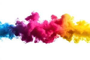 Colorful ink in water on white background photo