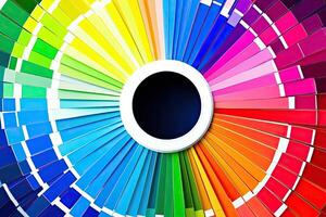 Color wheel with a black circle in the center photo