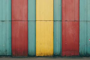 A man standing in front of a colorful wall photo
