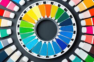 Color wheel with many different colors photo