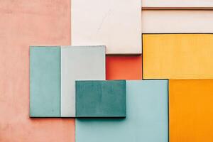 Colorful wall with squares and rectangles photo