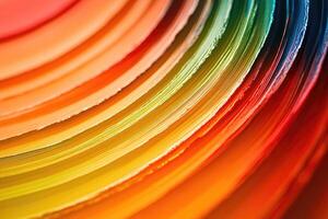 A close up of a rainbow colored paper photo