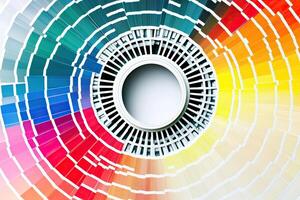 Color wheel with a white light in the center photo