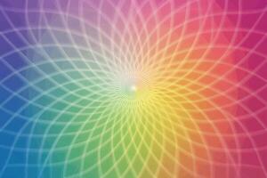 A rainbow colored background with a spiral shape photo