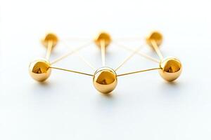 Golden network of connected spheres photo