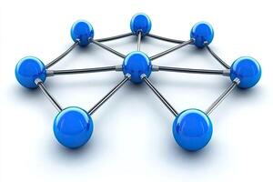 Network of interconnected nodes photo