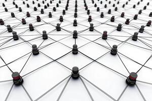 Many people are connected to each other in a network photo