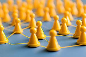 Connected yellow figures photo