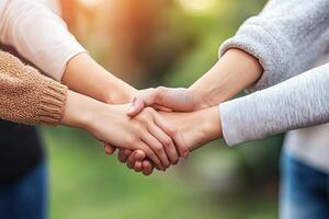 Hands clasped in unity, a symbol of friendship photo