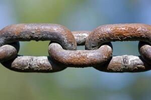 Rusty Chain Links Close Up photo