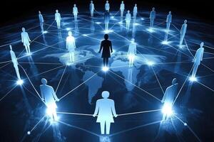 Global network of interconnected people photo